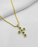 Collar Cruz con Circones Verde