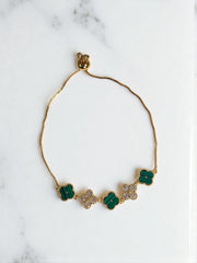 Pulsera Trébol Caeli Malaquita