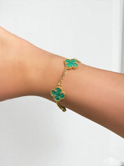Pulsera Trébol Classic Malaquita