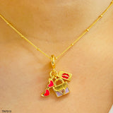 Collar cartera y corazones