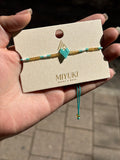 Pulsera Miyuki Corazon celeste