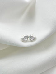 Arete topo corazón plateado