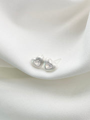 Arete topo corazón plateado