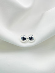 Arete topo corazón plateado