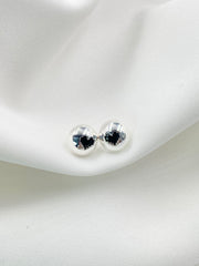 Arete topo corazón plateado