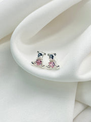 Arete topo osito plateado