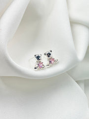 Arete topo osito plateado