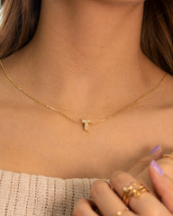 Collar Inicial T circón