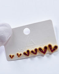 Set x3 Corazones Golden Fucsia