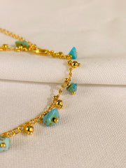 Tobillera de Piedra Natural – Turquesa