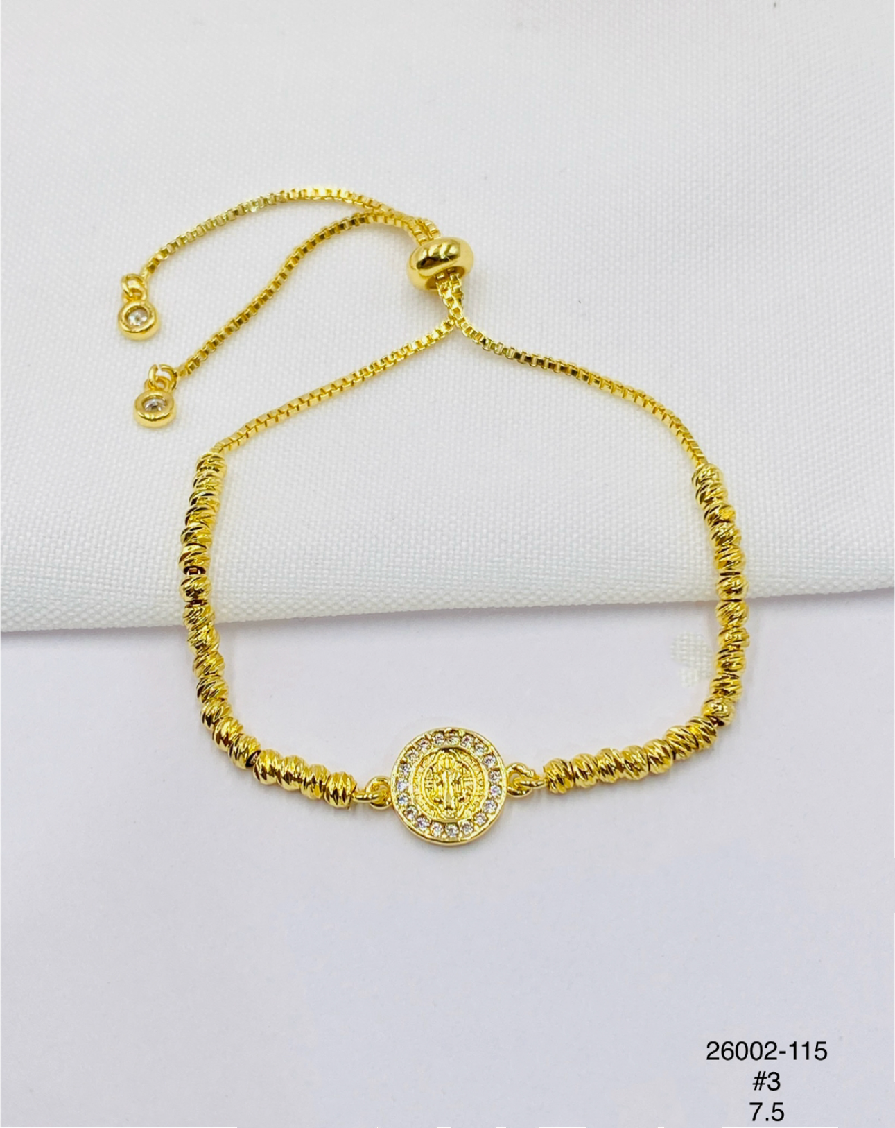 Pulsera Medalla redonda — Balines 3 mm
