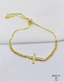 Pulsera Cruz lisa lateral — Balines 3 mm