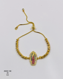 Pulsera Medalla religiosa con brillos — Balines 3 mm