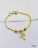 Pulsera Charms Cruz Corazón y Medalla