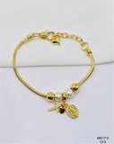 Pulsera Charms Cruz Corazón y Medalla Ovalada