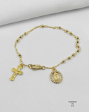 Pulsera Rosario dorado delicado — Balines 3 mm