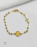 Pulsera Rosario dorado con balines — Balines 4 mm