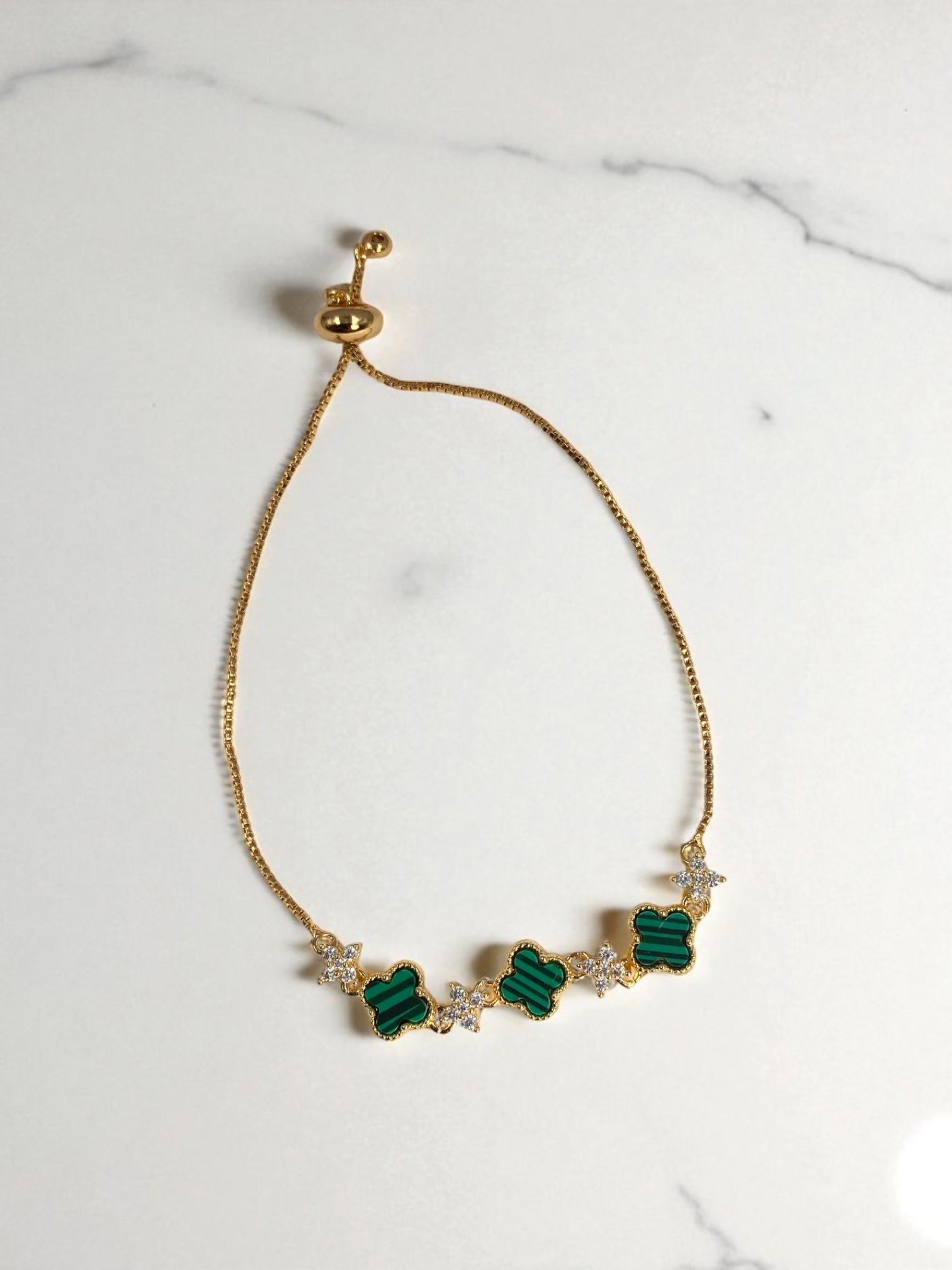 Pulsera Trébol Meira Verde Malaquita