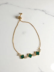 Pulsera Trébol Meira Verde Malaquita