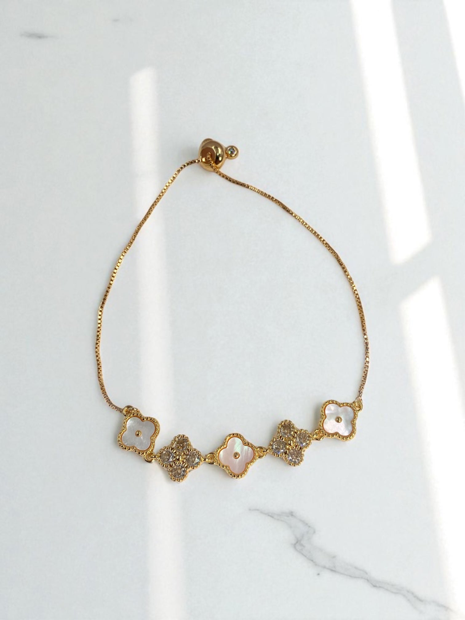 Pulsera Trébol Caeli Blanca