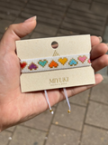 Pulsera Miyuki Corazones de colores