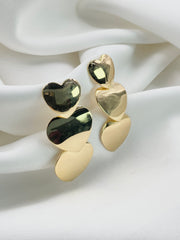 Arete topo corazones dorados
