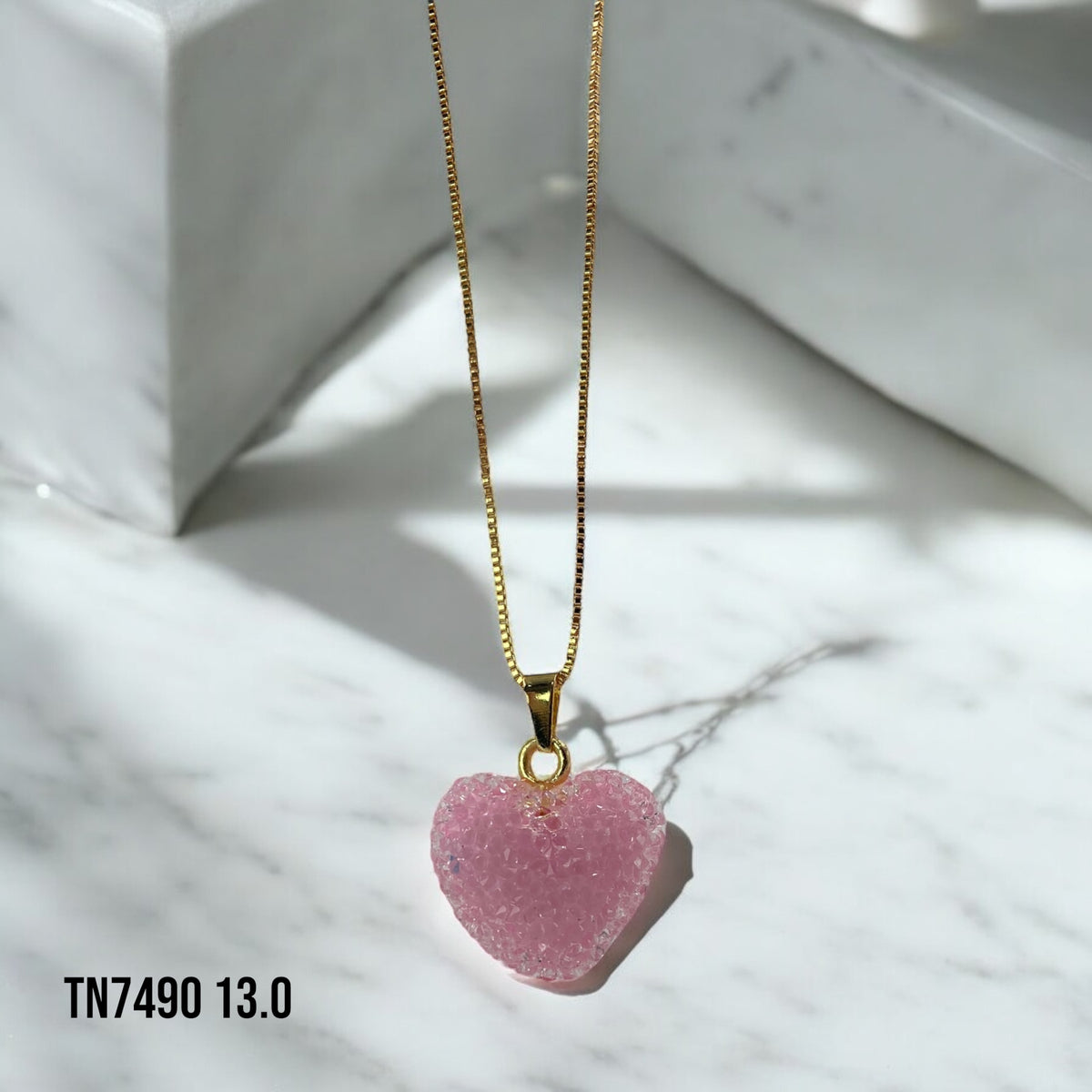 Collar corazón rosado