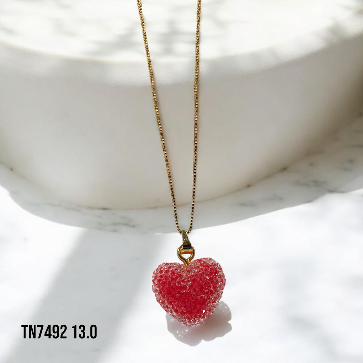 Collar corazón rojo