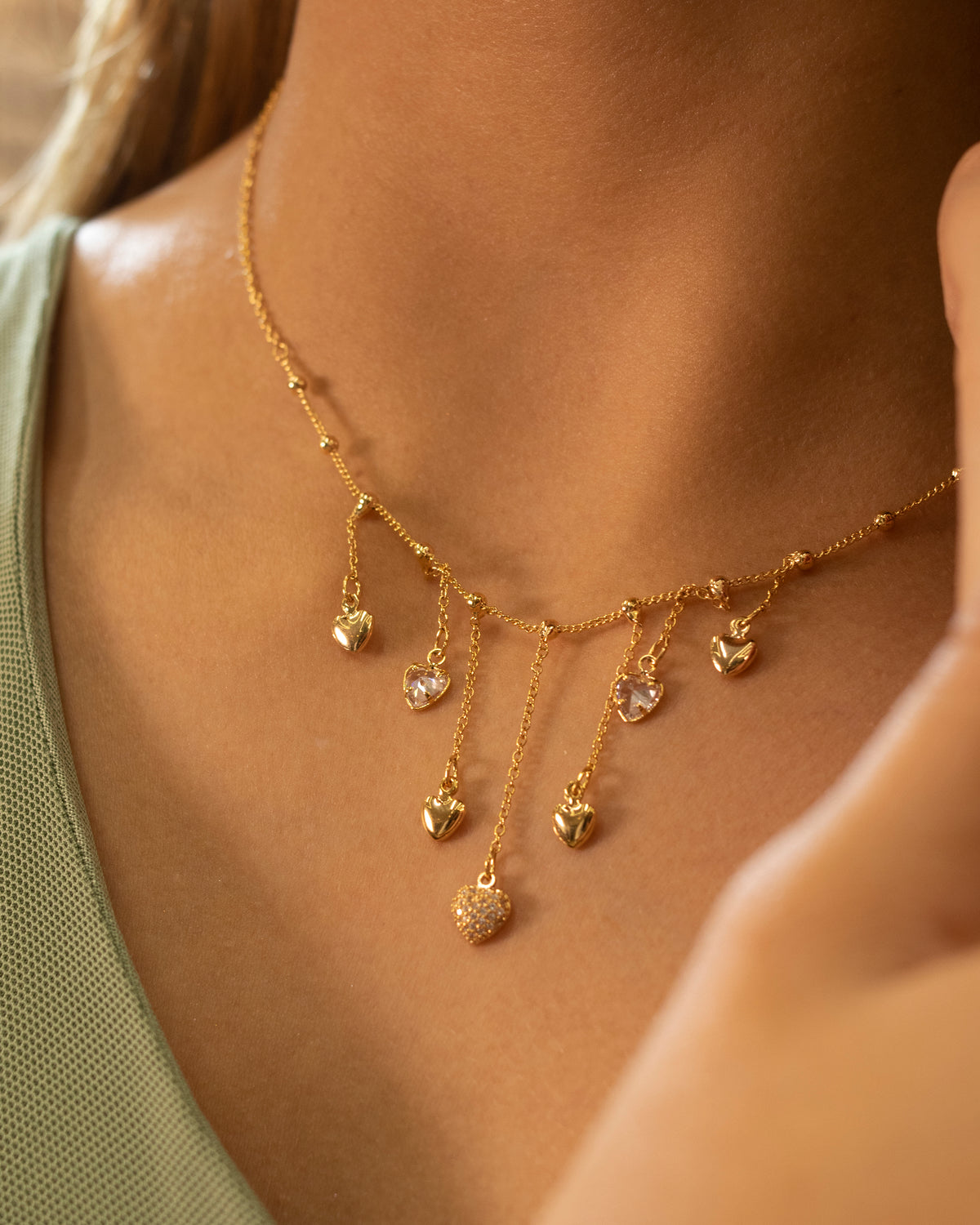 Set Gargantilla Corazones Luna