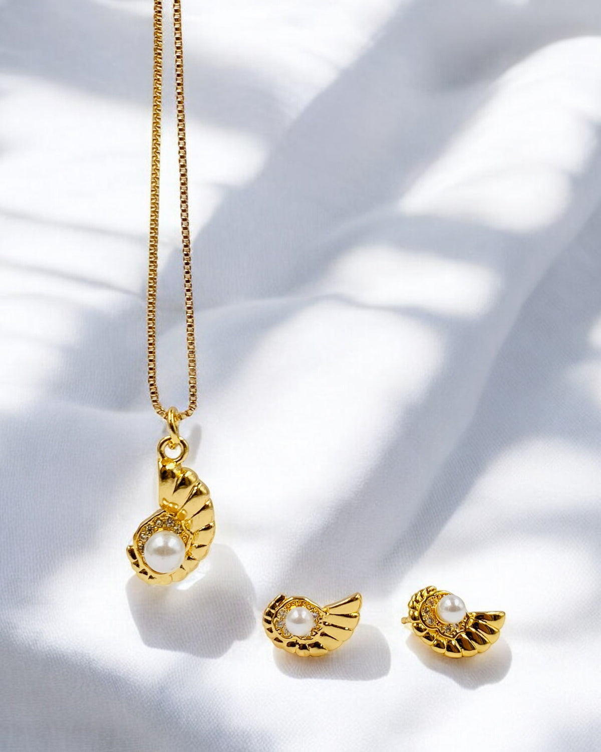 Collar Caracola con Perla