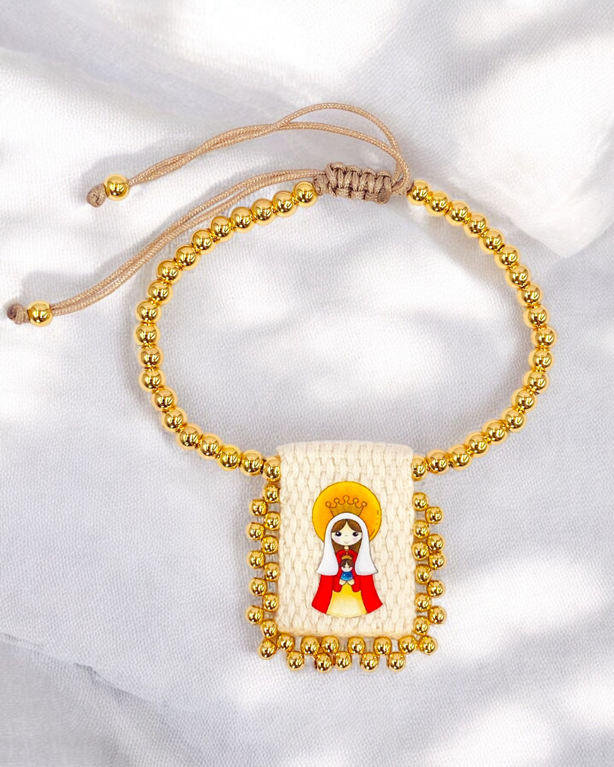 Pulsera Dije Tejido Virgen María