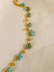 Tobillera de Piedra Natural – Turquesa