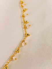 Tobillera de Piedra Natural – Cuarzo Rosa