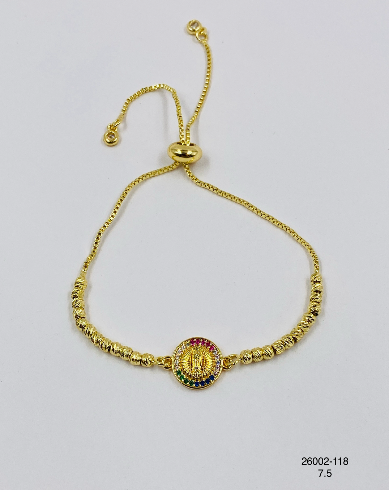 Pulsera Medalla redonda multicolor