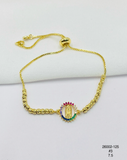 Pulsera Medalla ovalada con brillos multicolor — Balines 3 mm