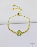 Pulsera Cruz con marco verde — Balines 3 mm