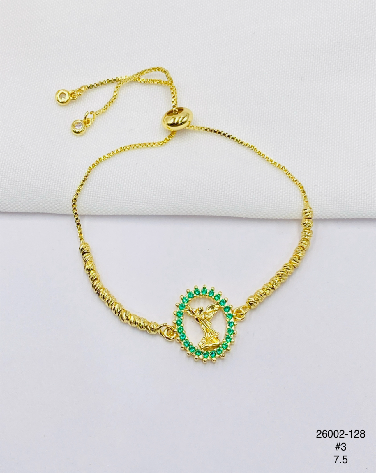 Pulsera Árbol con marco verde — Balines 3 mm