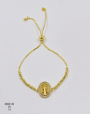 Pulsera Medalla religiosa ovalada — Balines 3 mm