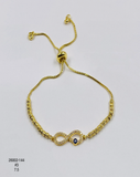 Pulsera Infinito y ojo azul — Balines 3 mm