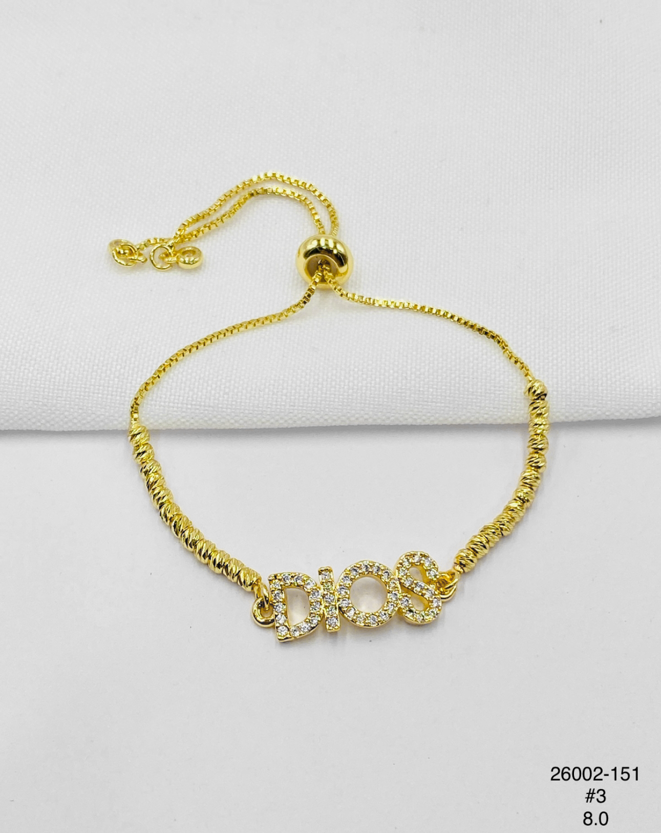 Pulsera Dios brillante — Balines 3 mm