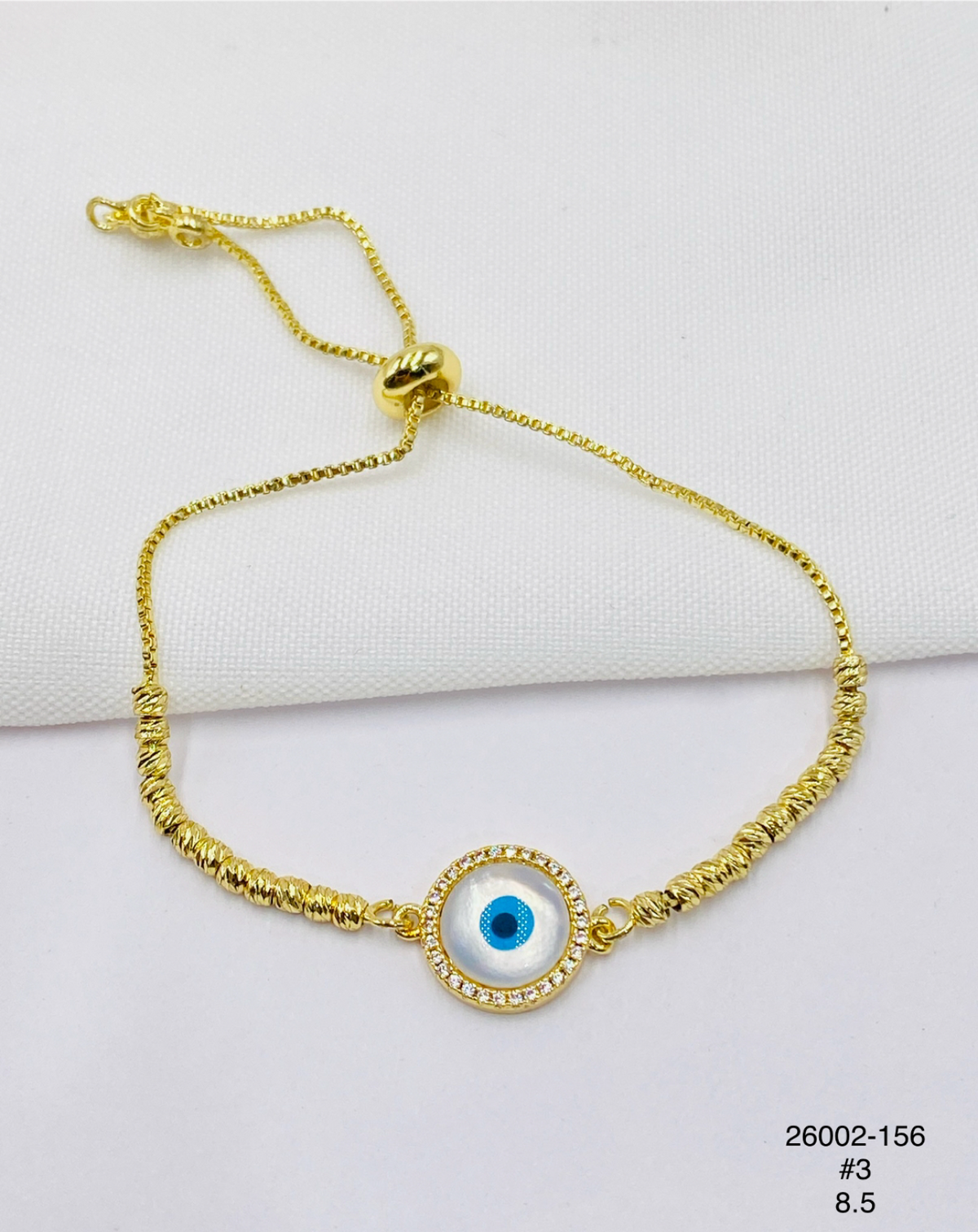 Pulsera Ojo azul — Balines 3 mm