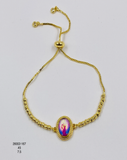 Pulsera Medalla religiosa azul — Balines 3 mm