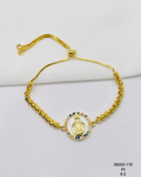Pulsera Medalla ovalada multicolor — Balines 4 mm