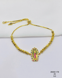 Pulsera Medalla religiosa multicolor brillante — Balines 4 mm
