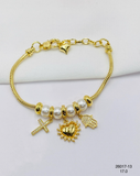 Pulsera Charms Cruz Sol y Mano