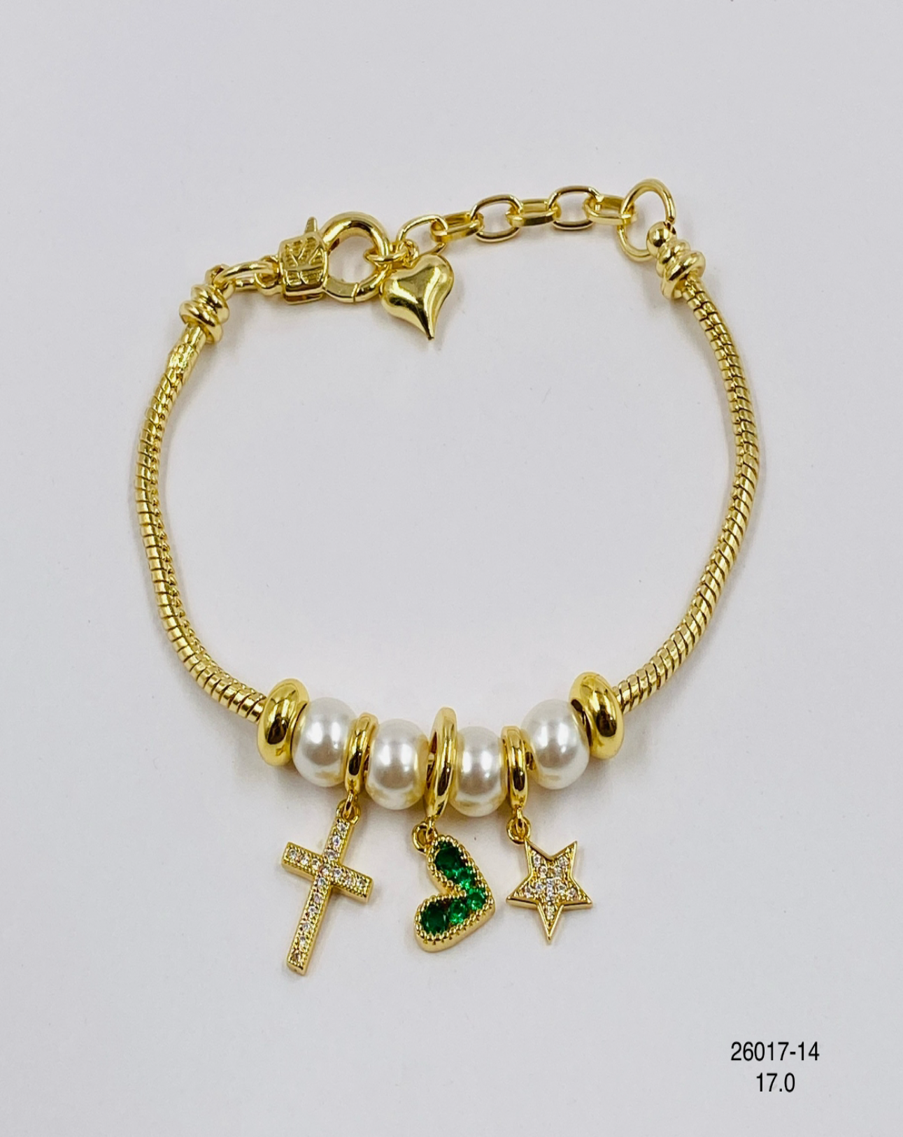 Pulsera Charms Cruz Bota y Estrella