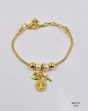 Pulsera Charms Corazón Medalla y Cruz