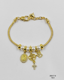 Pulsera Charms Medalla Cruz y Figuras