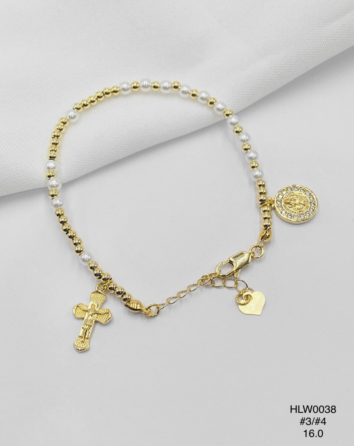 Pulsera Rosario con balines combinados — Balines 3 y 4 mm