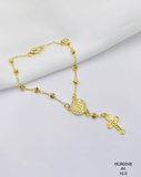 Pulsera Rosario dorado con medalla redonda — Balines 4 mm